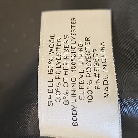 Liz Claiborne wool hooded long jacket zipper front decorative buttons Large - Picture 11 of 11